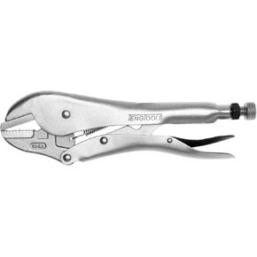 Teng Tools 12 Inch Plated, Serrated & Flat Power Grip Locking Pliers - 401-12F