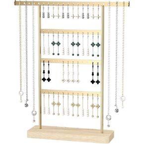 Earring Holder Stand, Earring Organizer Stand, Metal Earring Display Stand, Necklace Bracelet Earrings Jewelry Organizer Stand Rack (58 Holes Gold)