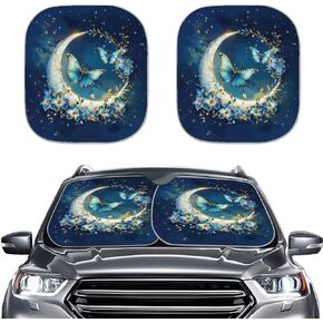 Biyejit 2 Packs Windshield Sunshade Car Windshield Sun Shade for UV Protection and Heat Reflector-Keep Your Vehicle Cool, White Cats and Dogs