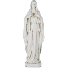 Immaculate Heart of Mary Statue - 10 Inch Blessed Mother Mary Statue Catholic Home Decor, Hand Painted Virgin Mary Statue Renaissance Gifts