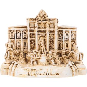 VOSAREA Roman Church Statue Mini Resin Italy Trevi Fountain Figurine 3D Architecture Model for Home Office Bookshelf