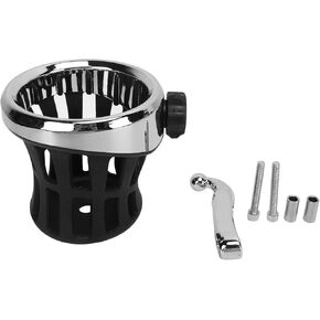 Akozon Motorcycle Cup Holder, Aluminum Rubber Drink Cup Holder Motorcycle Handlebar Drink Mount Replacement for Motorcycle Cup Mount