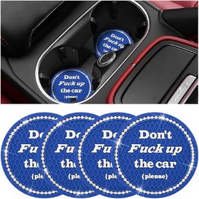 Mandark 4PCS Bling Car Cup Holder Coasters, 2.75 Inch Crystal Rhinestone Vehicle Cup Holder Insert Mat, Non-Slip Automotive Interior Drink Pad for Women Girls, Universal for SUV, Truck, RV (Black)