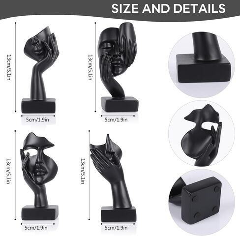 Thinker Statue Decor Items,Gold and Black Abstract Art Sculpture,Modern Home Décor Accents,Living Room Decor and Accessories,Knick Knacks for Shelves,Shelf Decor Aesthetic in Kuwait
