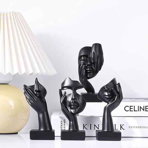 Thinker Statue Decor Items,Gold and Black Abstract Art Sculpture,Modern Home Décor Accents,Living Room Decor and Accessories,Knick Knacks for Shelves,Shelf Decor Aesthetic in Kuwait