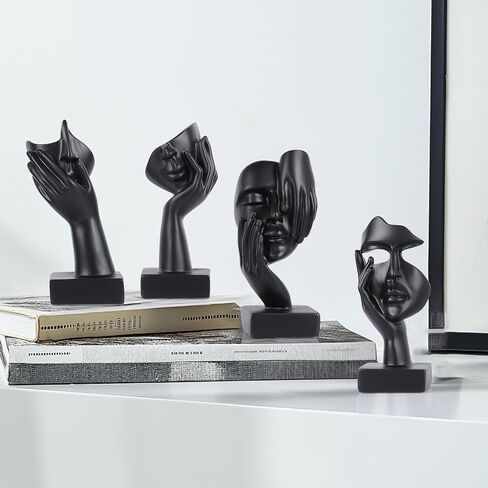 Thinker Statue Decor Items,Gold and Black Abstract Art Sculpture,Modern Home Décor Accents,Living Room Decor and Accessories,Knick Knacks for Shelves,Shelf Decor Aesthetic in Kuwait