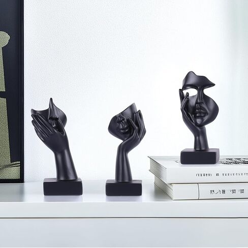 Thinker Statue Decor Items,Gold and Black Abstract Art Sculpture,Modern Home Décor Accents,Living Room Decor and Accessories,Knick Knacks for Shelves,Shelf Decor Aesthetic in Kuwait