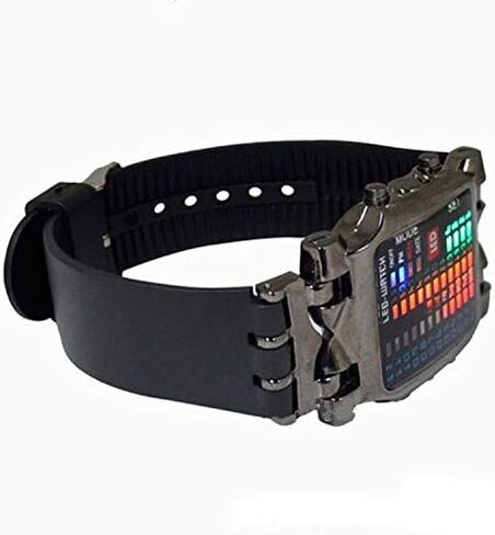 MINILUJIA Men Cool Digital Watch Binary Time LED Display Waterproof with Rubber Band Unique Creative Fashion Sport Wristwatches One PCS in Saudi Arabia