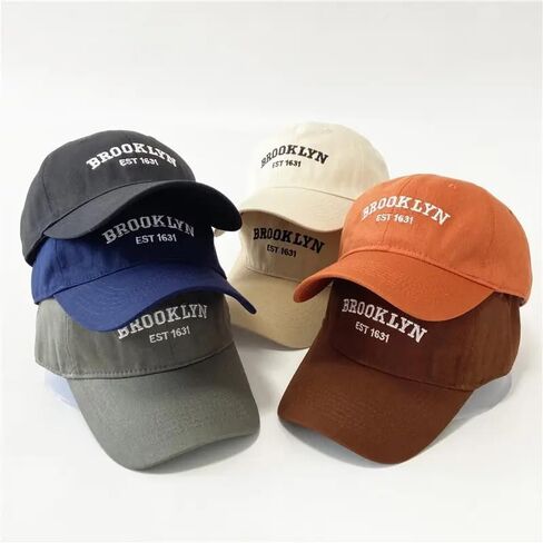 Brooklyn NY Classic Washed Dad Hat, Curved Brim Adjustable, Cotton Baseball Cap for Men & Women, Golf, Gym in Saudi Arabia