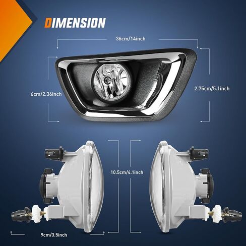 Nilight Fog Light Assembly Compatible with 2015 2016 2017 2018 2019 2020 Chevy Colorado Driving Bumper Fog Lamps with 12V 24W 5202 Bulbs Clear Lens Black& Chrome Bezel in Saudi Arabia