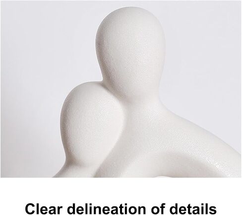 DESHINTKE Abstract Ceramic Couple Statue, Concentric Romantic Couple Art Sculpture, Modern Home Decor Statue Be of One Mind (Black) in Saudi Arabia