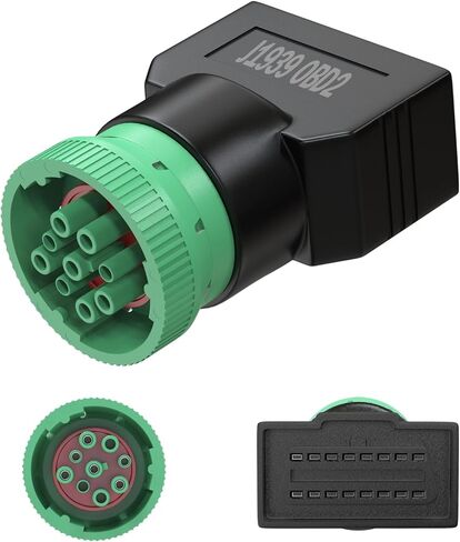 OBD2 Adapter,9 pin to OBD2 Adapter,16 Pin OBD2 Male to 9 Pin Green J1939 Green Female Adapter,Diagnose Cable Adapter Fit for Freight Liner ELD Tracker and Diagnostic Scanner/Device in Saudi Arabia