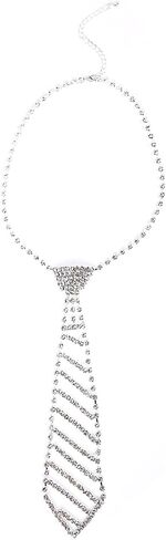 ربطة عنق قلادة من حجر الراين اللامع، قلادة من حجر الراين للنساء، ربطة عنق كريستال قوطية، مجوهرات من حجر الراين لوصيفات العروس in Kuwait