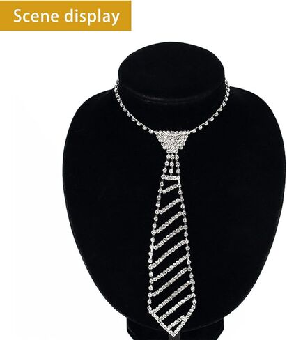 ربطة عنق قلادة من حجر الراين اللامع، قلادة من حجر الراين للنساء، ربطة عنق كريستال قوطية، مجوهرات من حجر الراين لوصيفات العروس in Kuwait