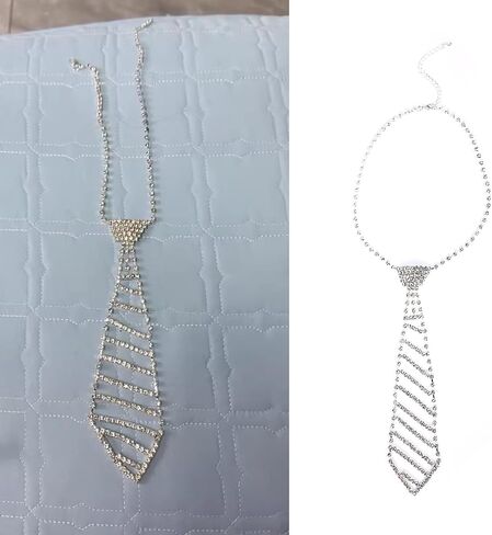 ربطة عنق قلادة من حجر الراين اللامع، قلادة من حجر الراين للنساء، ربطة عنق كريستال قوطية، مجوهرات من حجر الراين لوصيفات العروس in Kuwait
