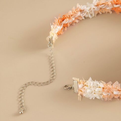 FUTIMELY Unique Rose Flower Choker Necklace for Women,Big Lace Braided Floral Collar Necklace for Bride,Fashion Camellia Flower Short Neck Accessories in Kuwait