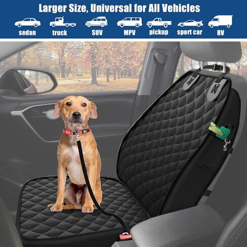غطاء مقعد السيارة للكلاب، غطاء مقعد السيارة الأمامي الجديد المقاوم للماء للكلاب، واقي مقعد السيارة، أغطية السيارات الكبيرة لتغطية مقعد الكلب لشاحنة الدفع الرباعي، أسود عالمي in Kuwait