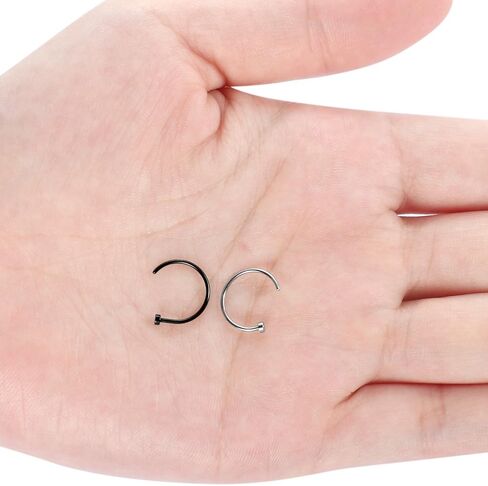 FIBO STEEL 18G-20G 2 قطعة مجوهرات للجسم من الفولاذ المقاوم للصدأ ثقب الأنف الدائري للنساء in Kuwait