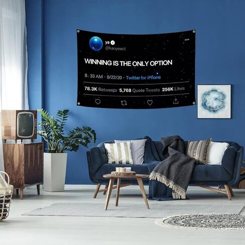 Kanye Tweet Flag - الفوز هو الخيار الوحيد 3 × 5 قدم لافتة مضحكة لمغني الراب للكلية وحفلات النوم ونسيج حائطي in Saudi Arabia