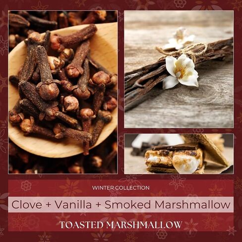 Winter Collection - 8oz Toasted Marshmallow - Color Changing (Red) Scented Candle - Clove, Marshmallow, Vanilla Candle - Christmas Candles - Christmas Gifts for Women - Christmas Decor in Saudi Arabia