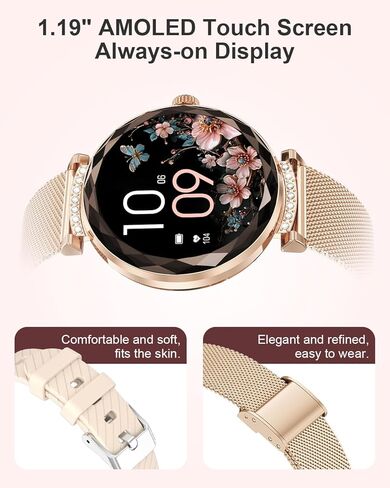 Smart Watch (Answer/Make Calls), 1.19" Smart Watches for Women 110+ Sports Modes Fitness Tracker with Blood Pressure/Heart Rate/Sleep Monitor, IP68 Waterproof Activity Tracker for Android and iPhone in Saudi Arabia