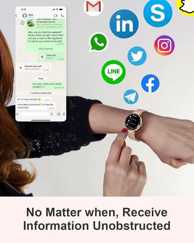 Smart Watch (Answer/Make Calls), 1.19" Smart Watches for Women 110+ Sports Modes Fitness Tracker with Blood Pressure/Heart Rate/Sleep Monitor, IP68 Waterproof Activity Tracker for Android and iPhone in Saudi Arabia