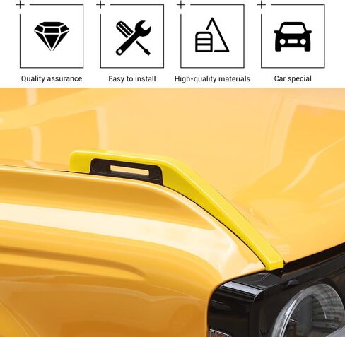 Hoolcar غطاء محرك السيارة المفصلي غطاء غطاء مقبض الإصدار غطاء الكسوة الملحقات الخارجية لسيارة Ford Bronco 2021-2022، أصفر، قطعتان in Kuwait