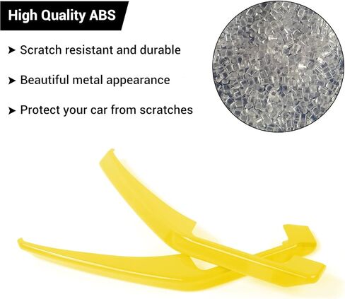 Hoolcar غطاء محرك السيارة المفصلي غطاء غطاء مقبض الإصدار غطاء الكسوة الملحقات الخارجية لسيارة Ford Bronco 2021-2022، أصفر، قطعتان in Kuwait