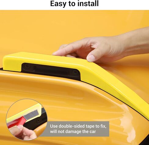 Hoolcar غطاء محرك السيارة المفصلي غطاء غطاء مقبض الإصدار غطاء الكسوة الملحقات الخارجية لسيارة Ford Bronco 2021-2022، أصفر، قطعتان in Kuwait