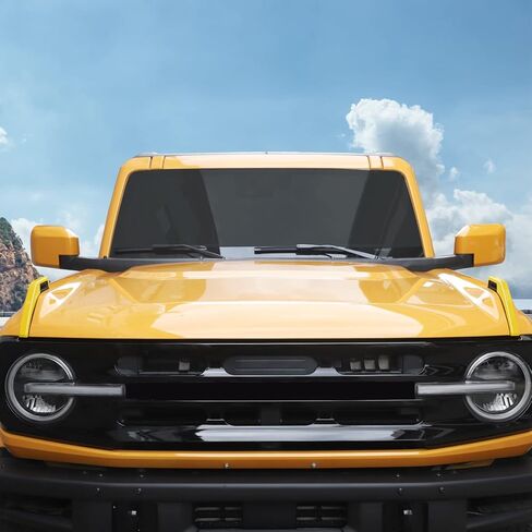 Hoolcar غطاء محرك السيارة المفصلي غطاء غطاء مقبض الإصدار غطاء الكسوة الملحقات الخارجية لسيارة Ford Bronco 2021-2022، أصفر، قطعتان in Kuwait
