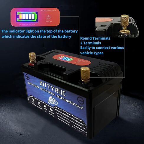 12V Lithium Motorcycle Battery 4Ah 300A, LiFePO4 Battery with Smart BMS, Replacement ATV, UTV, Motorcycle, Lawn Mower, Jet Ski, Snowmobile, 4 Wheeler, Tractor, Scooter and Generator Battery in Saudi Arabia