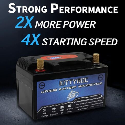 12V Lithium Motorcycle Battery 4Ah 300A, LiFePO4 Battery with Smart BMS, Replacement ATV, UTV, Motorcycle, Lawn Mower, Jet Ski, Snowmobile, 4 Wheeler, Tractor, Scooter and Generator Battery in Saudi Arabia