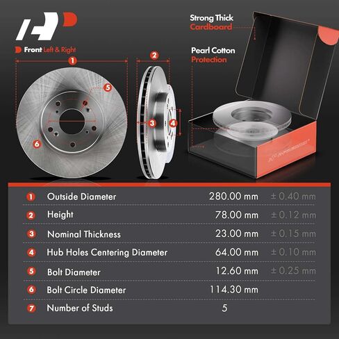 A-Premium Front Vented & Rear Solid Disc Brake Rotors + Ceramic Pads Kit Compatible with Select Honda Models - Accord 2008-2012/2014-2017, 12-PC Set in Saudi Arabia