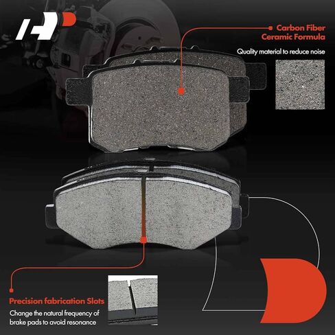 A-Premium Front Vented & Rear Solid Disc Brake Rotors + Ceramic Pads Kit Compatible with Select Honda Models - Accord 2008-2012/2014-2017, 12-PC Set in Saudi Arabia