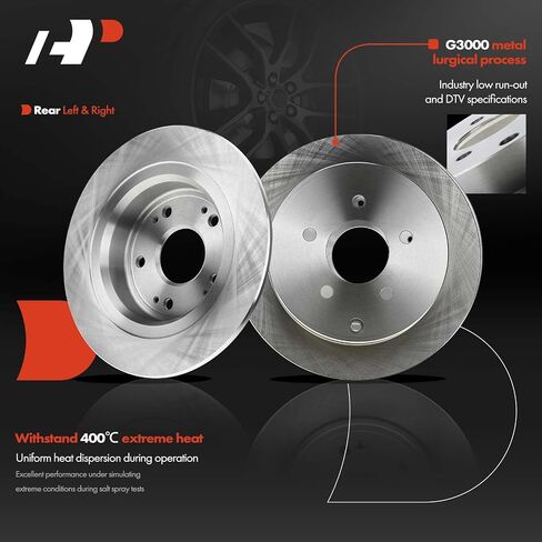 A-Premium Front Vented & Rear Solid Disc Brake Rotors + Ceramic Pads Kit Compatible with Select Honda Models - Accord 2008-2012/2014-2017, 12-PC Set in Saudi Arabia