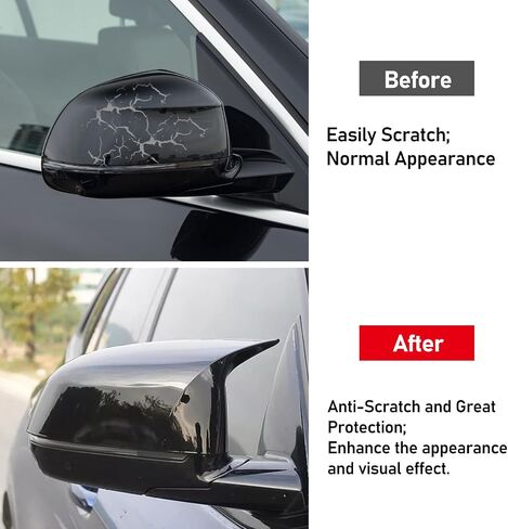 TTCR-II Compatible with 2019-2024 BMW X5 Side Rearview Mirror Covers G05, for 2018-2024 BMW X3 Side Mirror Cover Replacement G01, for X4 G02 X6 G06 X7 G07 Left Right Side Mirror Caps 2 PCs (Black) in Saudi Arabia