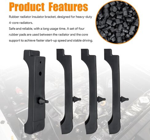 Rubber Radiator Insulator Pads Rubber 3 Core Radiator Mounting Cushions Support Pads Compatible with GM cars between 1968-1981 Replace# 4012-326-681S in Kuwait