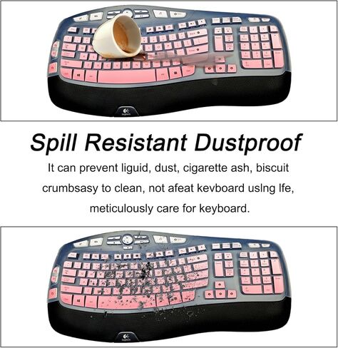 Keyboard Cover for Logitech MK570 MK550 K350 Wireless Keyboard, Keyboard Skins for Logitech MK570 MK550 K350 Keyboard Silicone Cover, Transparent, Waterproof, Dustproof, Easy to Clean in Kuwait