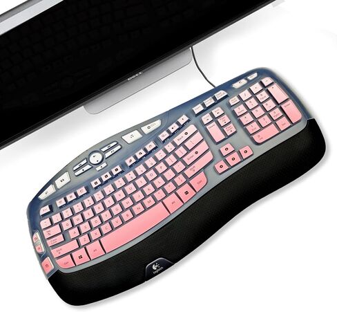 Keyboard Cover for Logitech MK570 MK550 K350 Wireless Keyboard, Keyboard Skins for Logitech MK570 MK550 K350 Keyboard Silicone Cover, Transparent, Waterproof, Dustproof, Easy to Clean in Kuwait