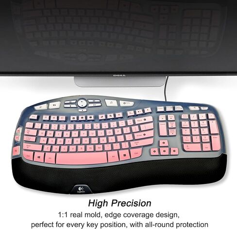 Keyboard Cover for Logitech MK570 MK550 K350 Wireless Keyboard, Keyboard Skins for Logitech MK570 MK550 K350 Keyboard Silicone Cover, Transparent, Waterproof, Dustproof, Easy to Clean in Kuwait