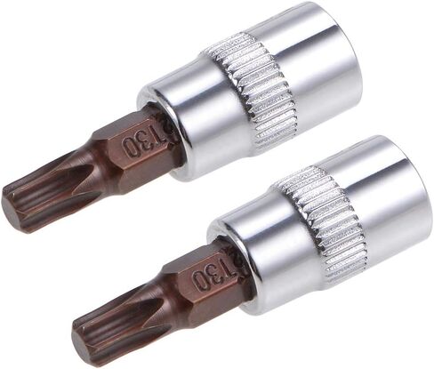 uxcell 2pcs 1/4" Drive x T30 Torx Bit Socket, S2 Steel Bits CR-V Sockets 38mm Length Use with Ratchet Wrench, Slide Bar, Extension Rod in Kuwait
