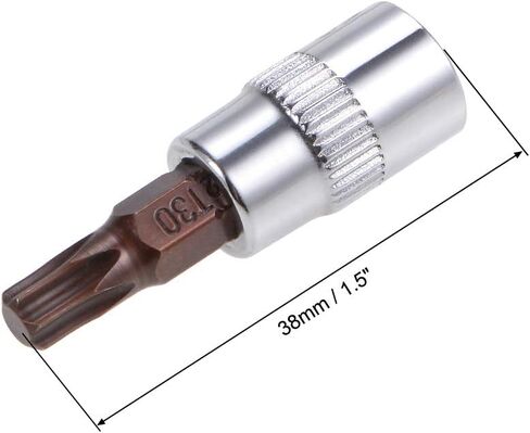 uxcell 2pcs 1/4" Drive x T30 Torx Bit Socket, S2 Steel Bits CR-V Sockets 38mm Length Use with Ratchet Wrench, Slide Bar, Extension Rod in Kuwait