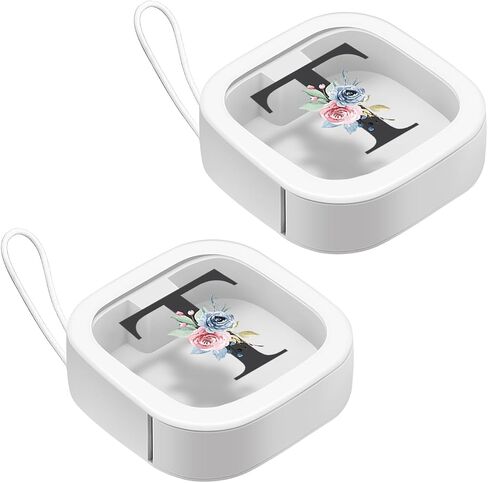 2pcs Hair Tie Organizer with Initial Design, Stackable Travel Containers for Hair Clips, Elastic Bands, Floss, and More, Portable Hanging Hair Accessories Storage for Girls & Women (White, Letter R) in Saudi Arabia