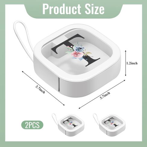 2pcs Hair Tie Organizer with Initial Design, Stackable Travel Containers for Hair Clips, Elastic Bands, Floss, and More, Portable Hanging Hair Accessories Storage for Girls & Women (White, Letter R) in Saudi Arabia