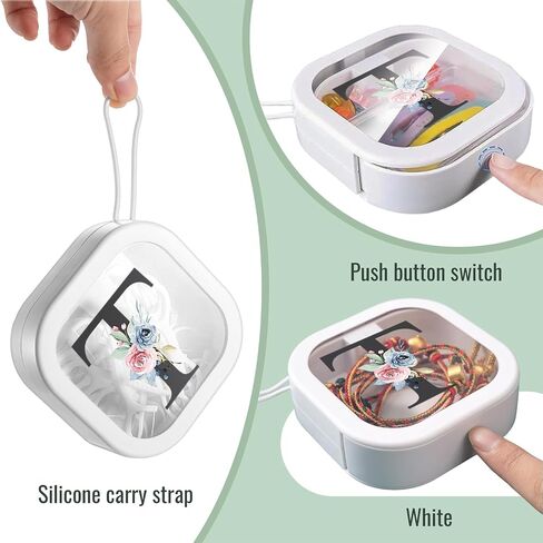 2pcs Hair Tie Organizer with Initial Design, Stackable Travel Containers for Hair Clips, Elastic Bands, Floss, and More, Portable Hanging Hair Accessories Storage for Girls & Women (White, Letter R) in Saudi Arabia