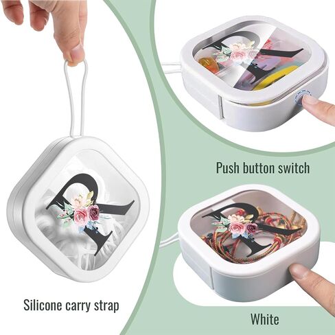 2pcs Hair Tie Organizer with Initial Design, Stackable Travel Containers for Hair Clips, Elastic Bands, Floss, and More, Portable Hanging Hair Accessories Storage for Girls & Women (White, Letter R) in Saudi Arabia