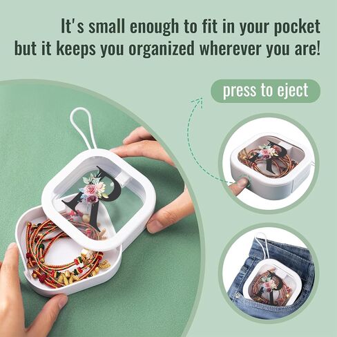 2pcs Hair Tie Organizer with Initial Design, Stackable Travel Containers for Hair Clips, Elastic Bands, Floss, and More, Portable Hanging Hair Accessories Storage for Girls & Women (White, Letter R) in Saudi Arabia
