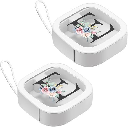 2pcs Hair Tie Organizer with Initial Design, Stackable Travel Containers for Hair Clips, Elastic Bands, Floss, and More, Portable Hanging Hair Accessories Storage for Girls & Women (White, Letter R) in Saudi Arabia