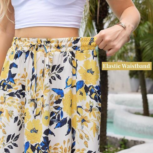 Maxi Skirts for Women with Pockets Long Midi Length Casual Skirt for Beach Party Holiday Blue Floral in Saudi Arabia