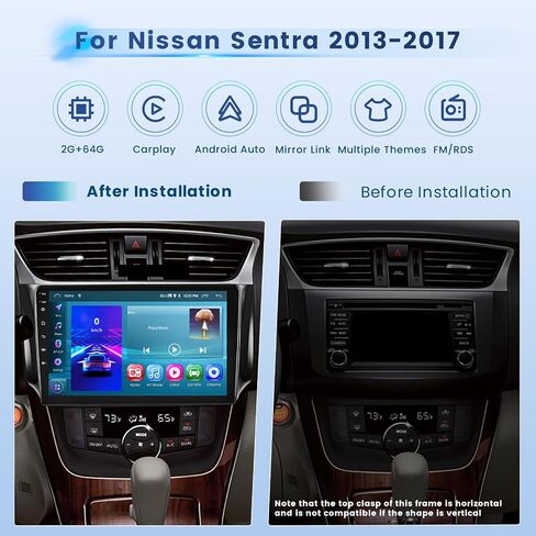 8-Core 4+64G Android 13 Car Stereo Upgrade Radio for Nissan Sentra 2013-2017, 10.1'' HD Touch Screen Wireless CarPlay & Android Auto, AHD Backup Camera, Mirror Link, GPS Navi in Saudi Arabia